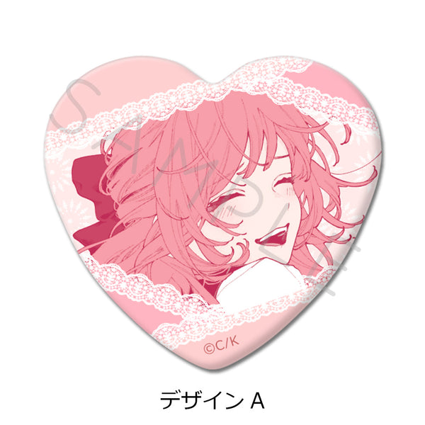 『恋せよまやかし天使ども』ハート型缶バッジ デザインA